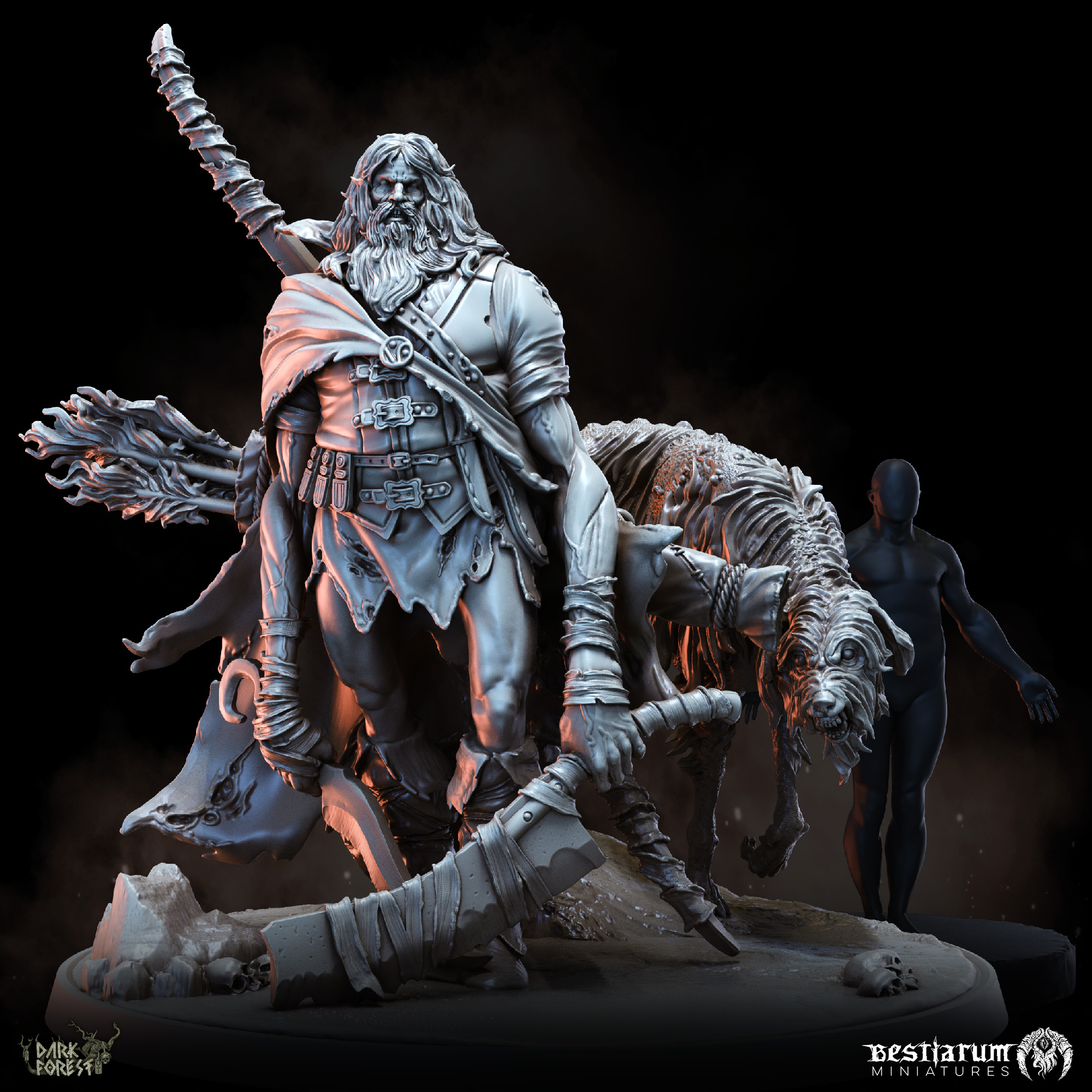 Huntsman with Hound | Grim Village | Forest Folk
